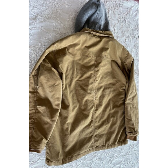 Genuine Dickies Hooded Work Jacket Brown Canvas Quilted Barn Coat 2XL (50-52) - Picture 4 of 16